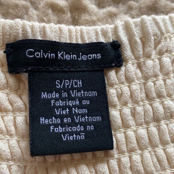 Calvin Klein Jeans Size SP Beige Cream Summer Vacation Resort Maxi Long Dress - Picture 6 of 8